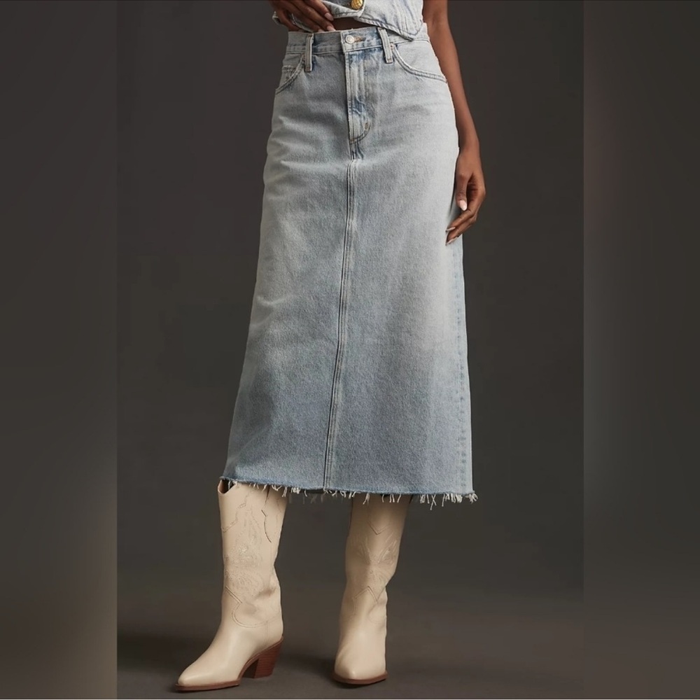 NWT | AGOLDE Della Denim Midi
Skirt, Size 31